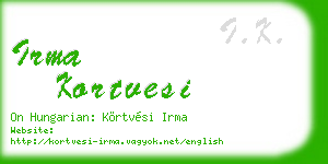 irma kortvesi business card